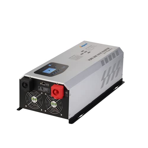 5000W Peak 15000watts Pure Sine Wave Power Inverter 24V DC to 120/240V AC Split Phase with Battery AC Charger
