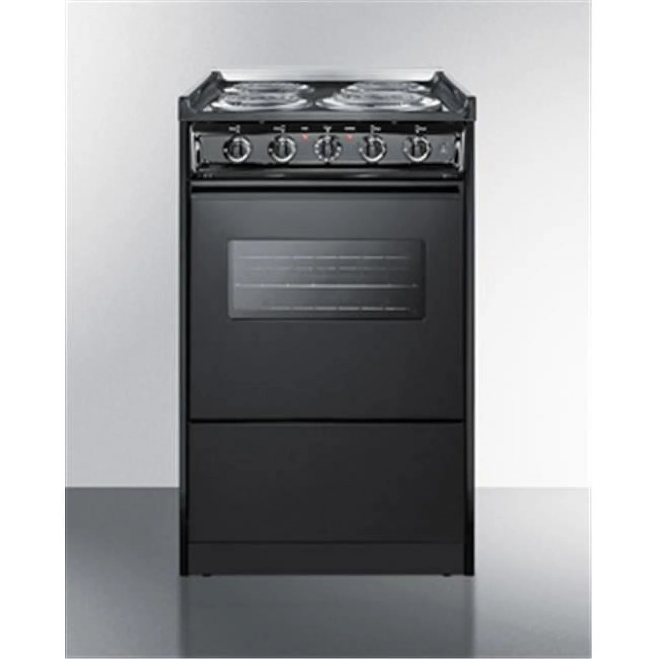 20 in. Wide Slide-in Coil Top Electric Range In Black with Oven Window