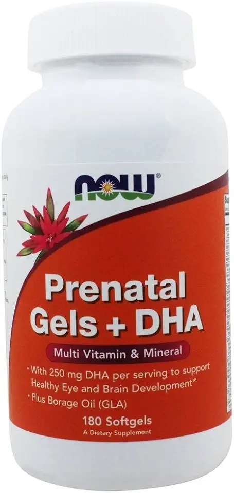 NOW Foods - Prenatal Gels + DHA Multiple Vitamin & Mineral - 180 Softgels - Kansas Nuitrition - HNZSDS