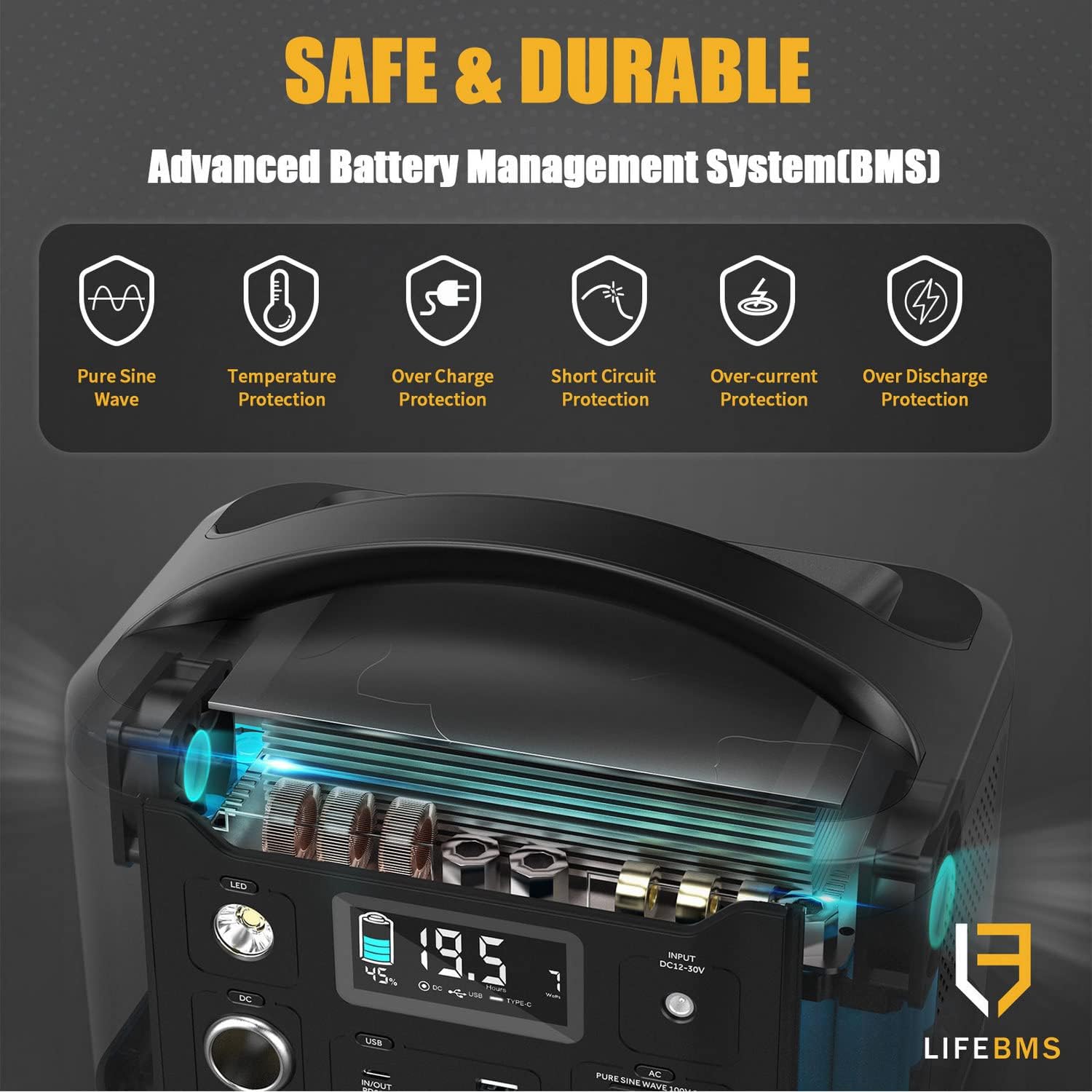 VTOMAN Portable Power Station 600W, 626Wh Battery Powered Outdoor Generator with 600W AC Outlet(Peak 1200W)/12V DC/60W PD/QC3.0