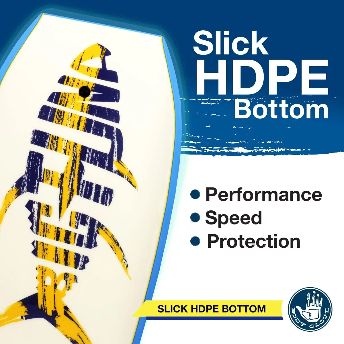 Body Glove Big Tuna 45 inch Large Bodyboard for Tall Riders with Coiled Leash & Wrist Strap - Durable