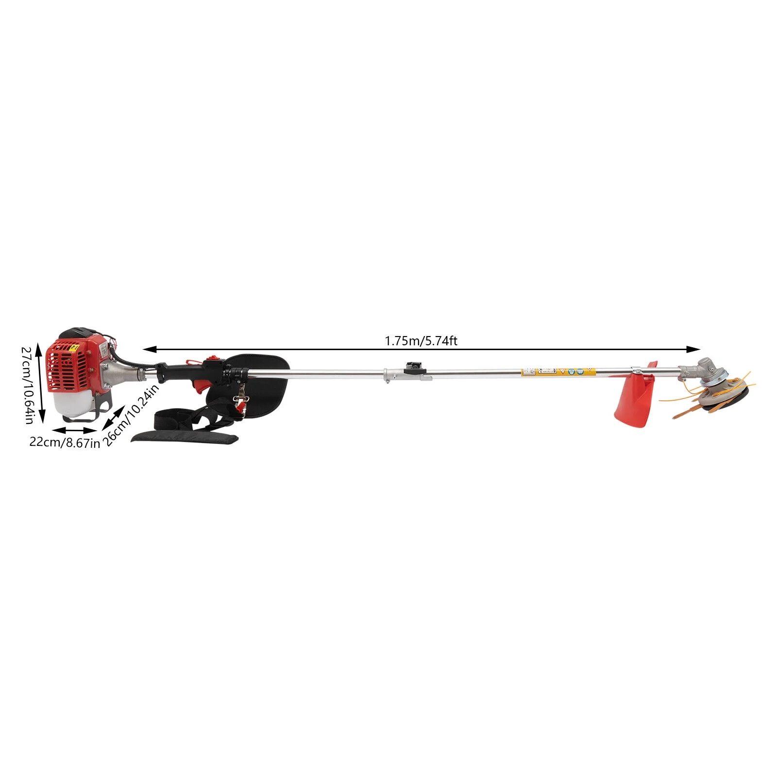 ZhdnBhnos 26/33/43CC Gas Powered Weed Whacker with 2 Blade Heads 2 Stroke Grass Hedge Trimmer Lawn Edger Cutter Weed Eater - Radiant Selections