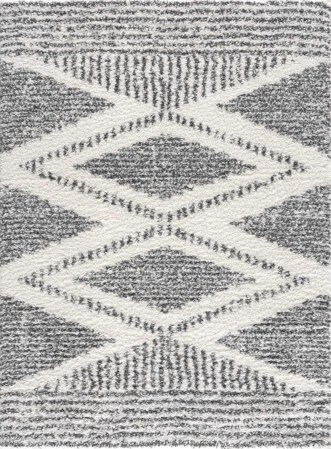 Hauteloom Trunding Moroccan Farmhouse Living Room Bedroom Shaggy Round Area Rug - Bohemian Shag Rug - Plush High Pile