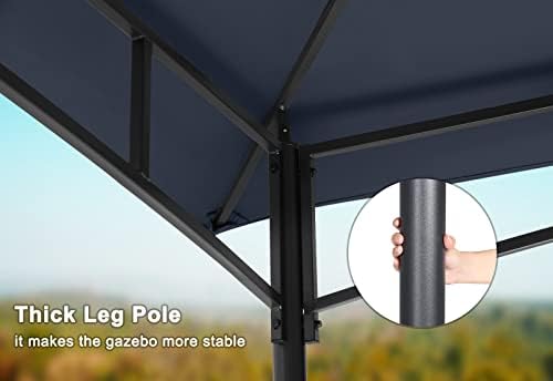 MASTERCANOPY Outdoor Garden Gazebo for Patios with Stable Steel Frame and Netting Walls (11x11,Dark Gray)