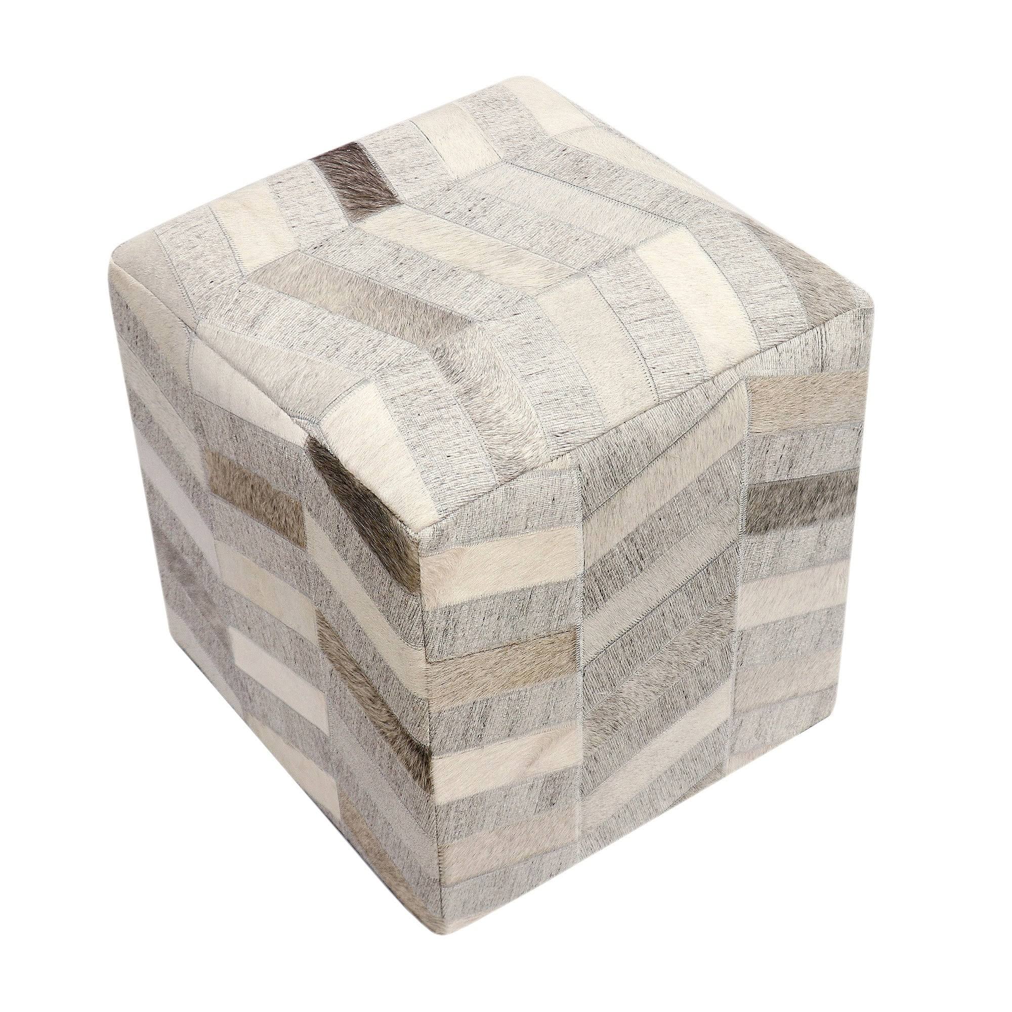 Pasargad Home Galaxy Cowhide Pouf Ottoman