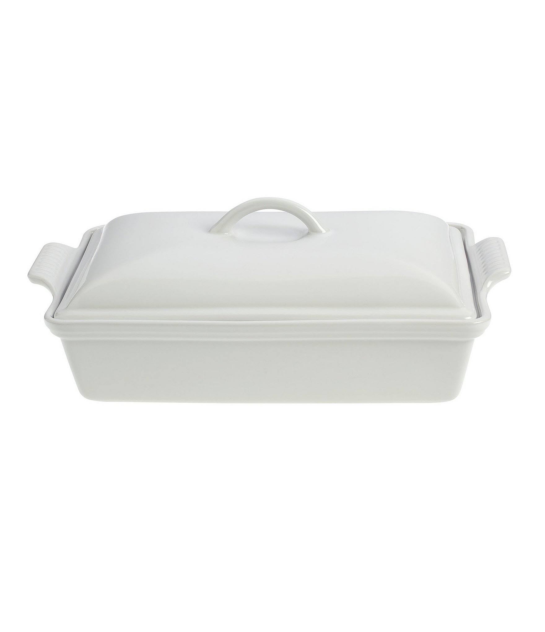 Le Creuset 4-Quart Heritage Covered Rectangular Casserole - White