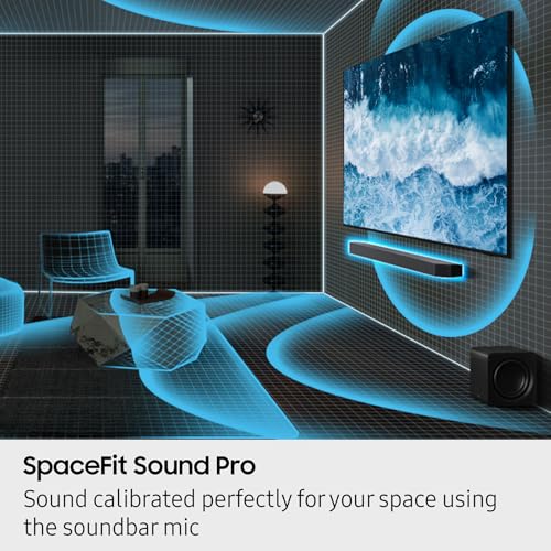 SAMSUNG Q990D 11.1.4ch Soundbar w/Wireless Dolby Atmos Audio, Rear Speaker Included, Q-Symphony, SpaceFit Sound Pro, Adaptive Sound