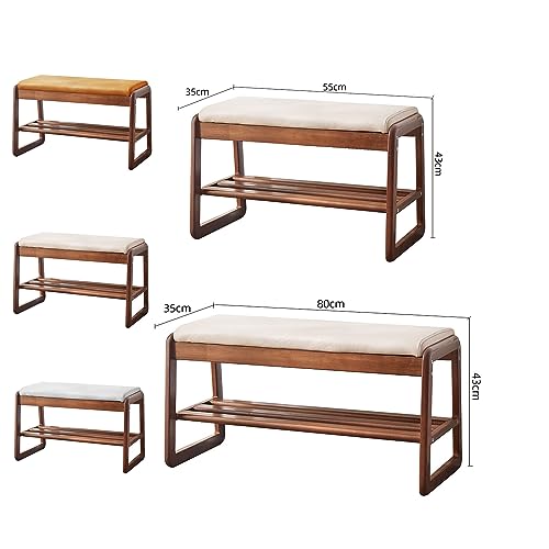 Shoe Rack for Closet Entryway Bench Shoe Storage Bench Ottoman with Storage and Seating for Living Room Bench for Bedroom End of Bed Wooden Shoe Rack
