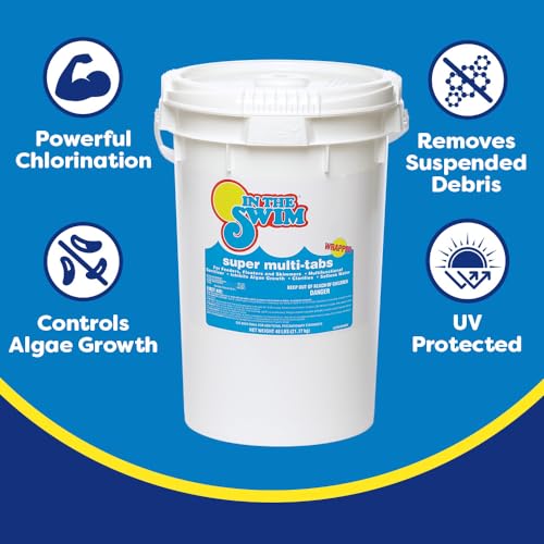 In The Swim 3 inch 5-in-1 Super Multi-Tabs – Swimming Pool Sanitizer – Chlorine - Stabilizer - Clarifier
