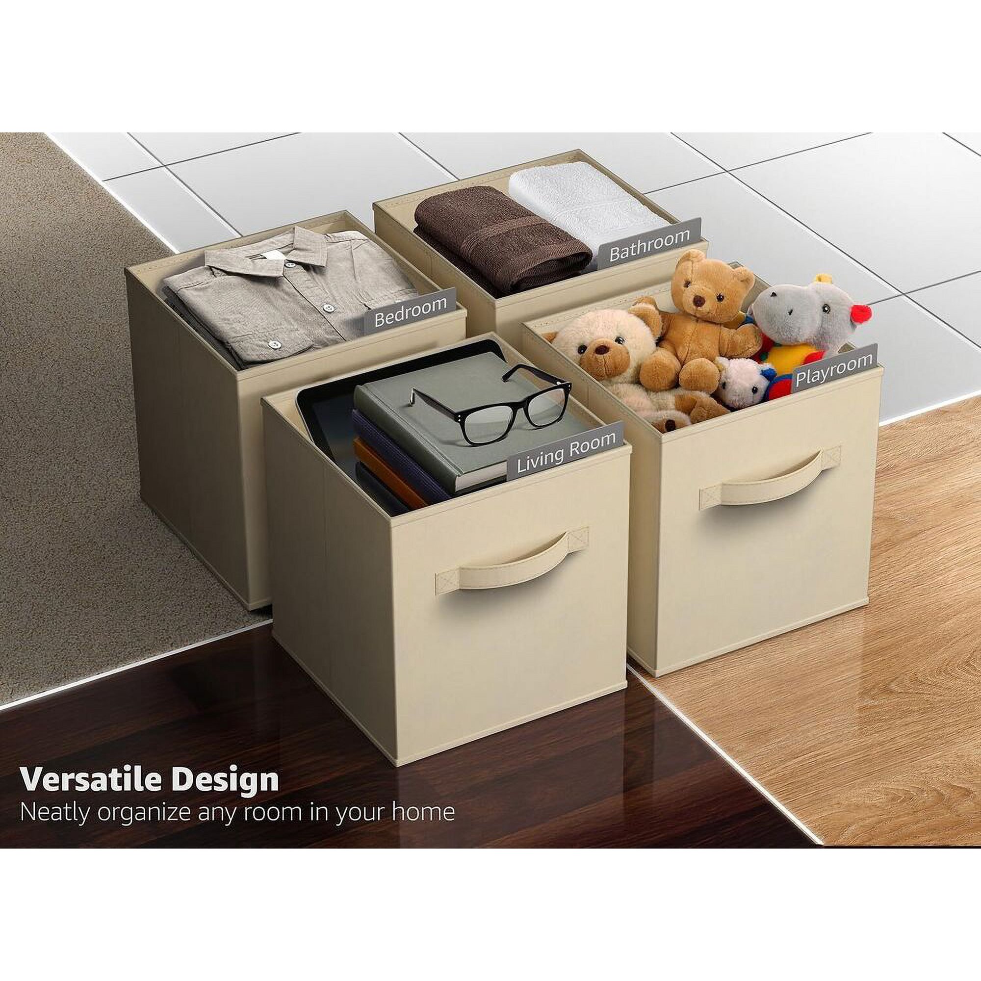 11Foldable Storage Cube Basket, Lightweight Organizer 5 Colors Choose for Bedroom, Living Room, Office, Kitchen