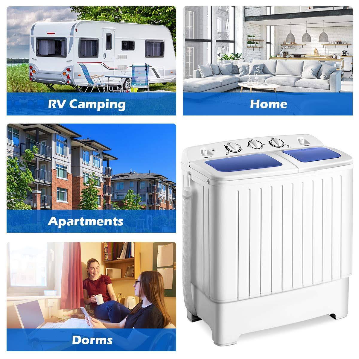 Giantex Portable Mini Compact Twin Tub 11lb Washing Machine Washer Spin Dryer