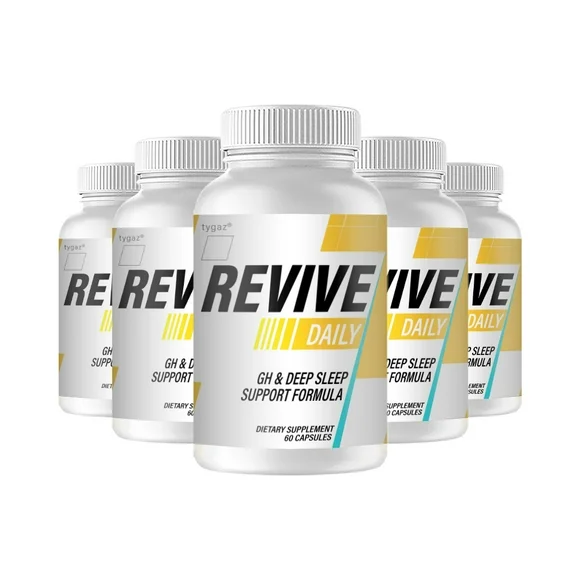 (5 Pack) Revive Daily - Revive Daily Night Time Deep Sleep Support Capsules - Kansas Nuitrition - HNZSDS