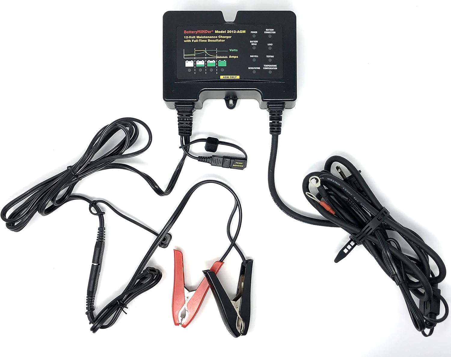 BatteryMINDer 2012-AGM - AGM Batteries Only - 12 Volt-2 Amp Battery Charger, Battery Maintainer, and Battery Desulfator for Odyssey