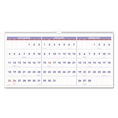 At-a-glance 3-Months Horizontal Wall Calendar