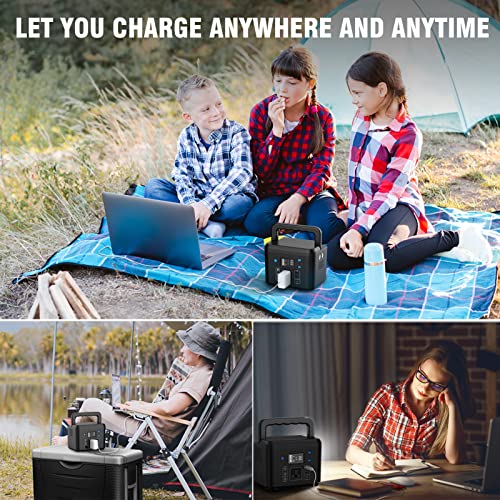 powkey Portable Power Station 800W with 3 AC Outlets, 110V/740Wh Solar Generator(Solar Panel Optional), 200
