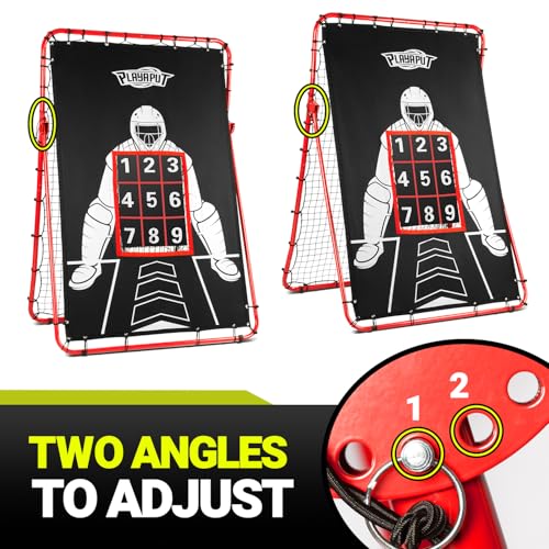 2 in 1 Baseball Rebouder Net and Pitching Net, Adjustable Pitch Back Baseball Rebounder with Strike Zone,Base Ball Bounce Back Net for Pitching