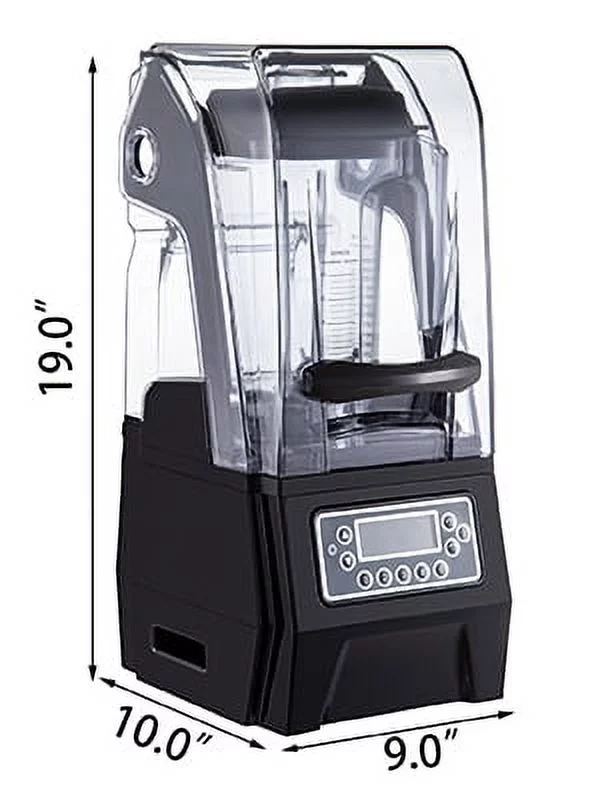 VEVORbrand 110V Commercial Smoothie Blenders 1.5L/50.7oz 1500W Countertop Silent Blender with Sound Shield, Quiet Blender Self-Cleaning