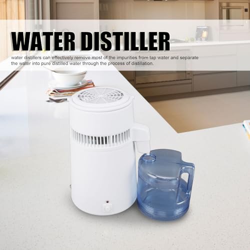 1.1 Gallon 4L Water Distiller with Container, Stainless Steel Interior for Home Use, Distilling Pure Water Maker