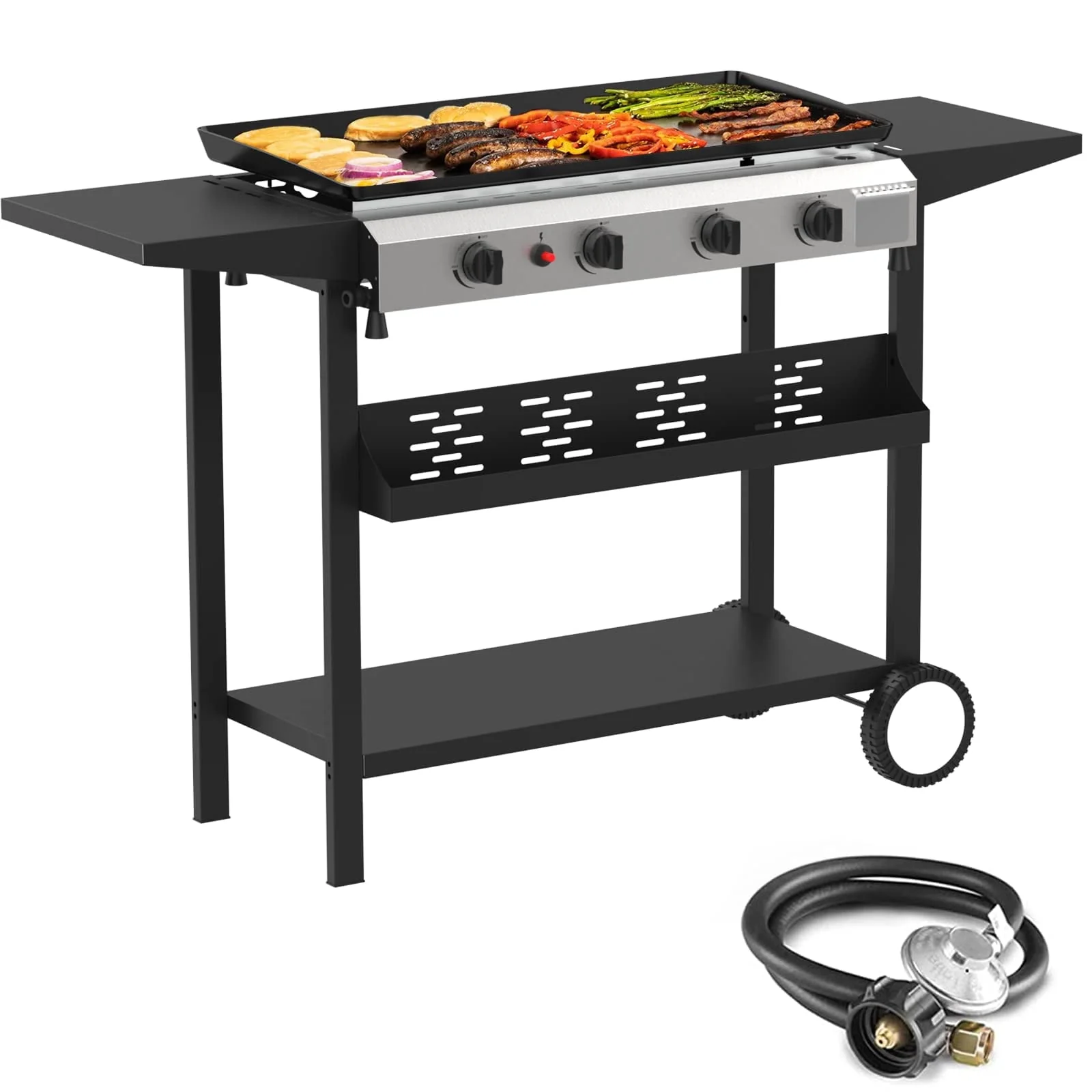SKOK 3 Burner Gas Griddle-Outdoor Propane Griddle-BTU Propane Fuelled
