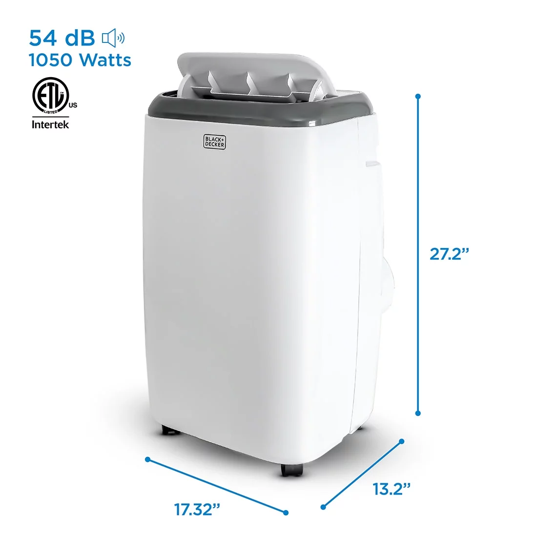 BLACK+DECKER BPP08WTB 8,000 BTU SACC/CEC (12,000 BTU ASHRAE) Portable Air Conditioner with Remote Control, White
