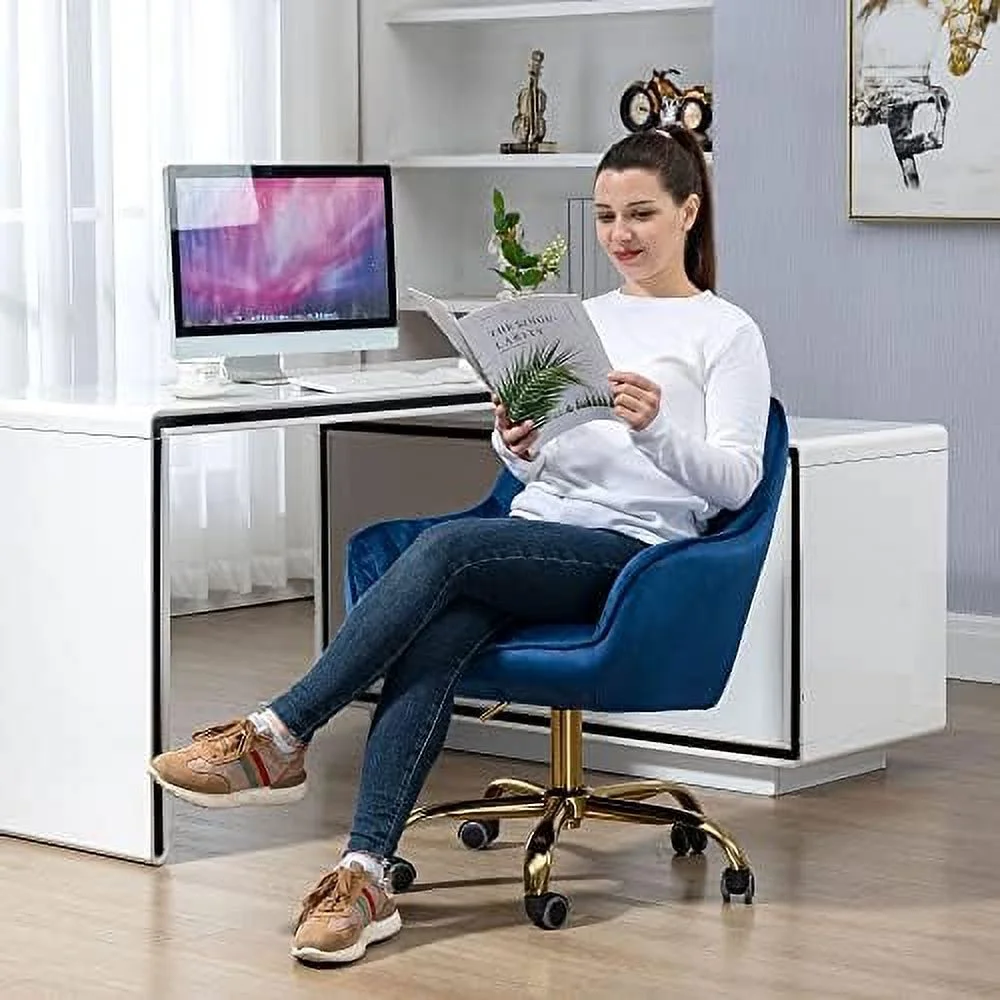 TJUNBOLIFE ° Swivel Chair with Wheels  Adjustable Height Home Office Chair Rolling Living Room Chair Boucle Dining Chair with Backrest/Armrest