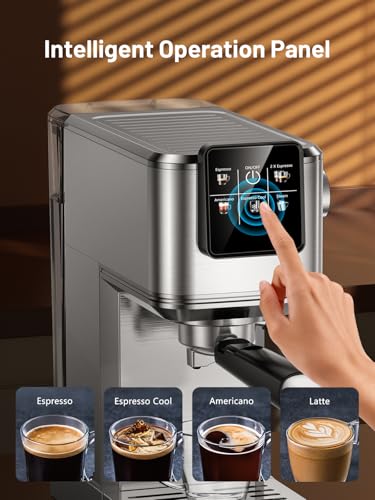 20Bar Espresso Machine with Rapid Cold Brew, Hot & Iced Coffee Machine, Espresso Maker with Milk Frother Steam Wand