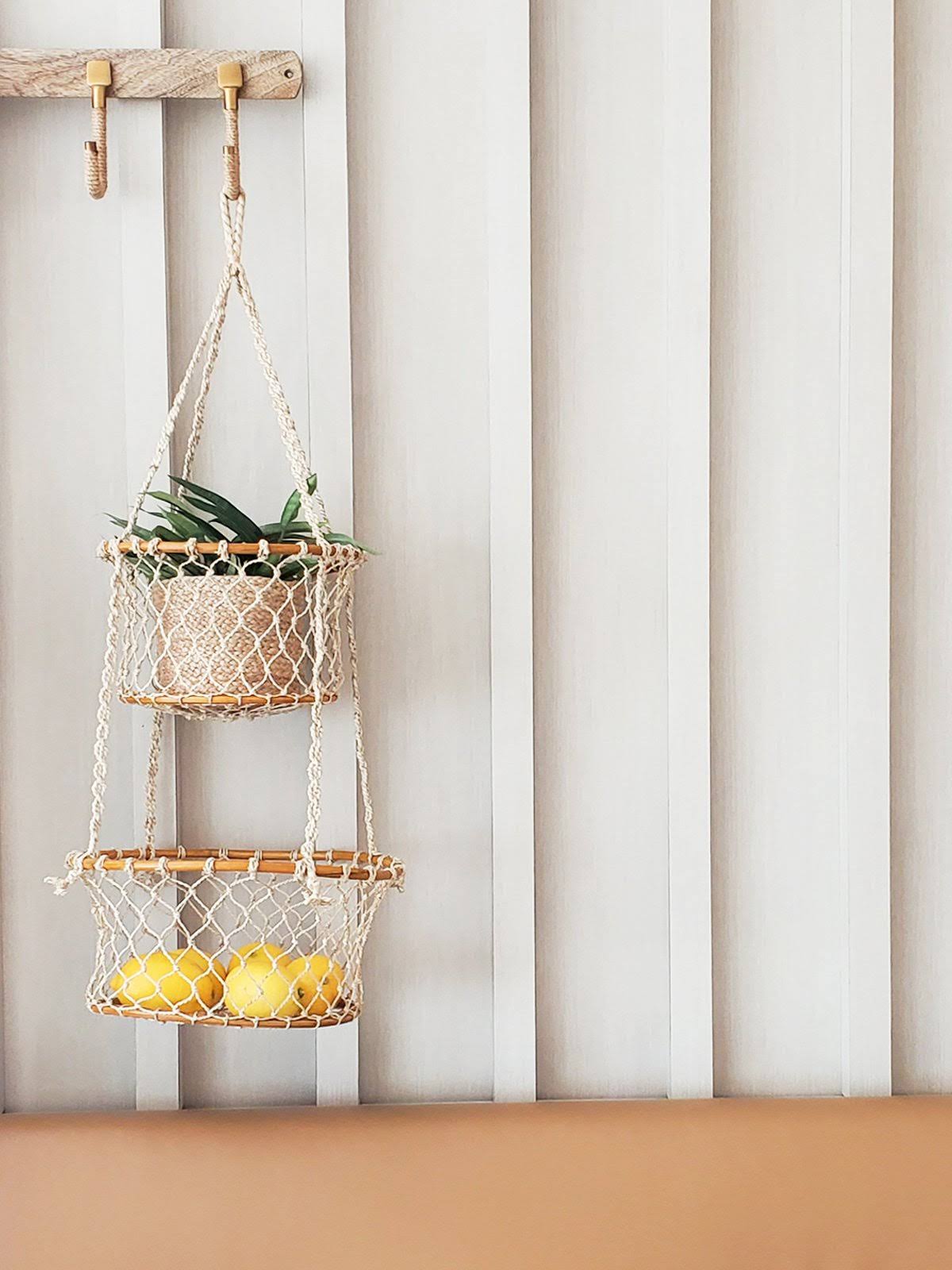 Korissa Jhuri Double Hanging Basket - Brown