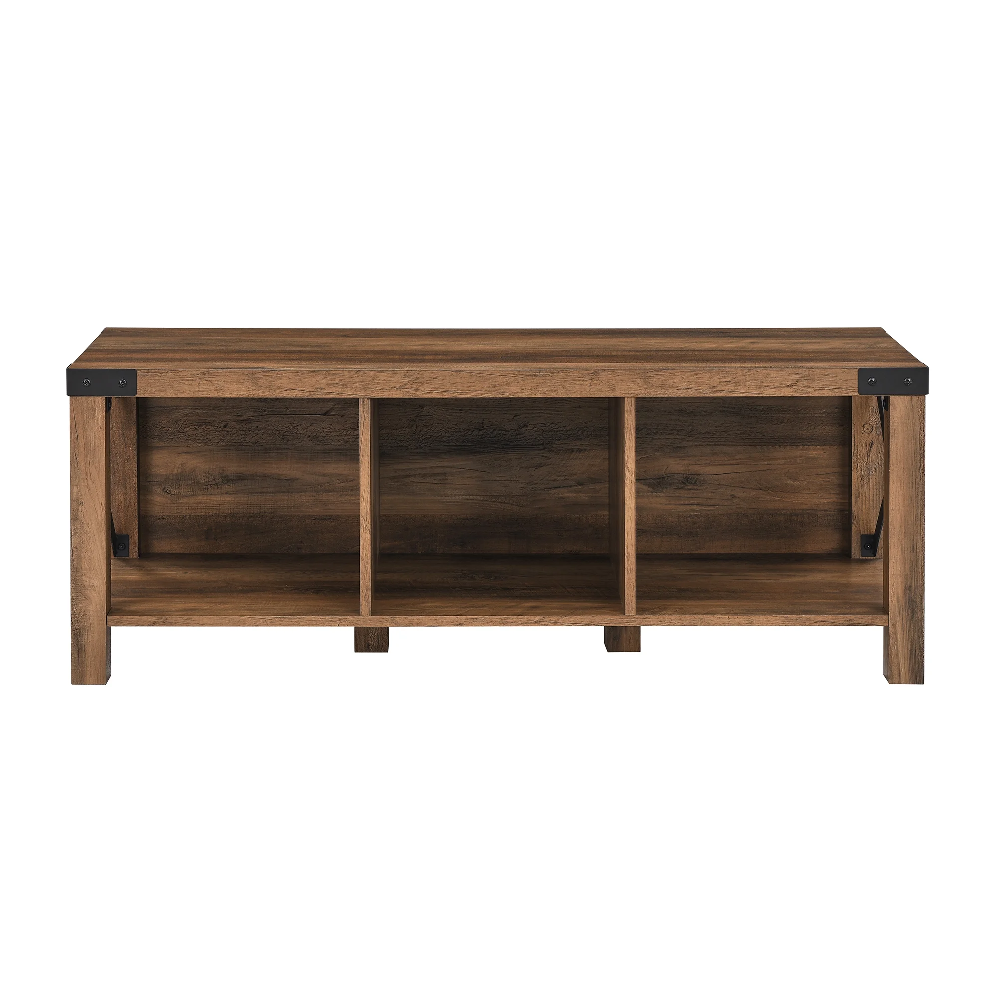Walker Edison Rustic Farmhouse Entryway Storage Bench, Brown