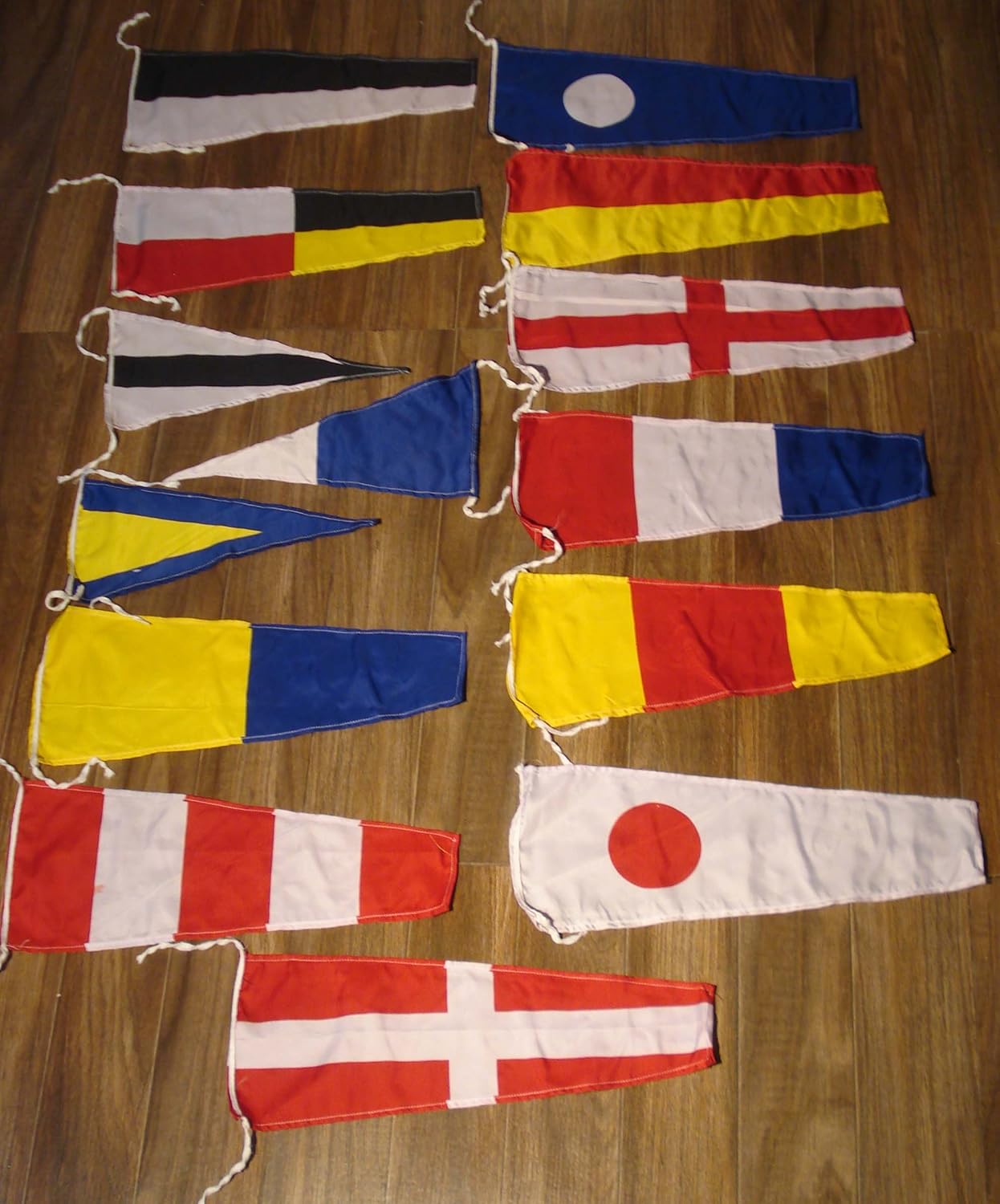 Brass Blessing Naval Signal Flag Set - Complete Set - Maritime/Marine/Boat/Yacht/Beach Party Nautical Decor (Polyester, 14 Flag Set Small)