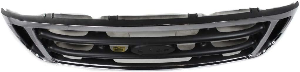 For Ford F350 Super Duty Grille Assembly 1999-2004 | Cross Bar Insert | Chrome Shell/Painted Gray Insert | CAPA | FO1200359 | 1C3Z8200BAA