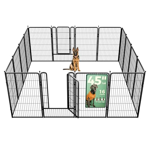 FXW Rollick Dog Playpen for Yard, RV Camping, 32 inch 16 Panels for Small and Medium Dogs│Patented