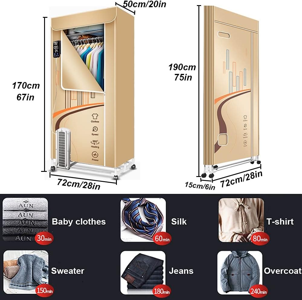 Folding Clothes Drying Rack,3-Electric Clothes Airer Dryer 1600W