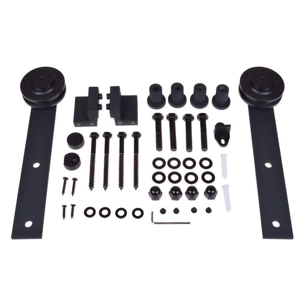 CALHOME Paneled Wood Z Bar Barn Door with Installation Hardware Kit Finish: Unfinished