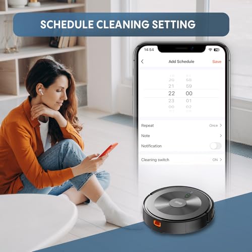 Robot Vacuum and Mop Combo: Robotic Vacuums 120 Mins Runtime & Alexa/APP Remote Control & Schedule Cleaning & Self-Charging