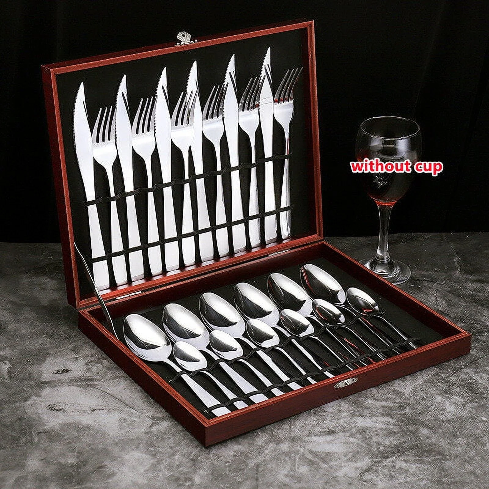 unbranded  24 Pcs Stainless Flatware Steel Dish Drying Rack Countertop Cutlery Holder