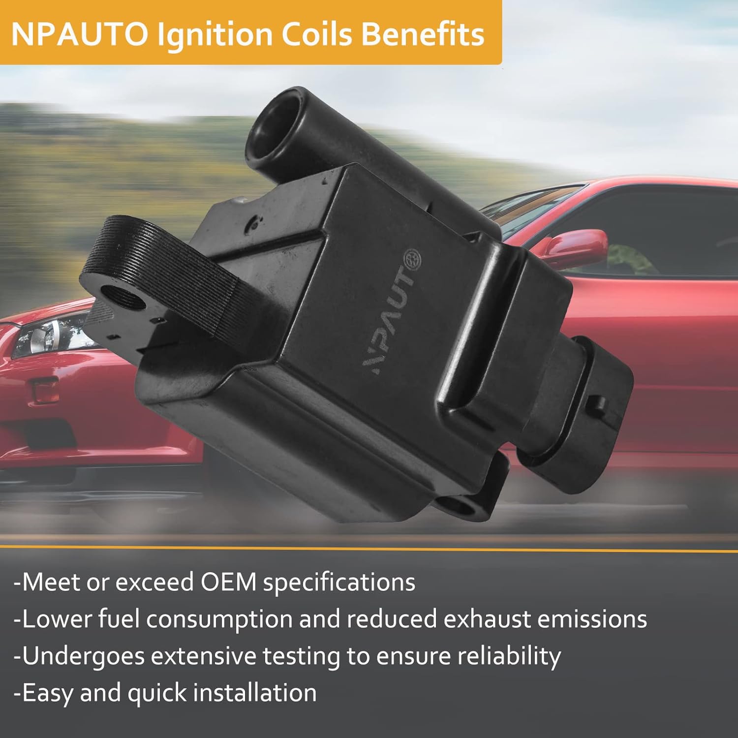 Ignition Coil Pack Compatible with 4.8 5.3 6.0 V8 2001 2002 2003 2004 2005 2006 Chevy Silverado 1500 2500 HD Suburban Avalanche Express GMC Sierra