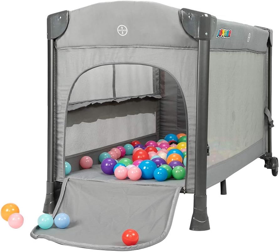 JOYMOR 3 in 1 Baby Bedside Sleeper, Bed Side with Mattress, Convert to Bassinet, Bedside Sleeper, Playpen, Quick Foldable Travel Bassinet Bed