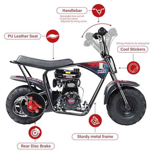 Oryxearth Mini Dirt Bike for Kids, 105CC 4-Stroke Kid Gas Powered Off-Road Pocket Pit Trail Motorcycle W/EPA Approved