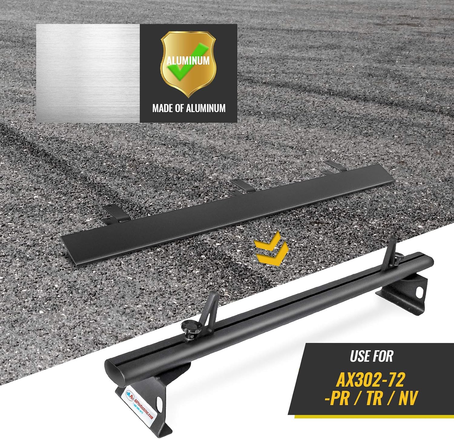 AA-Racks Aluminum 69" Ladder Rack Wind Deflector,Van Rack Accessory for Model AX302 Series Black