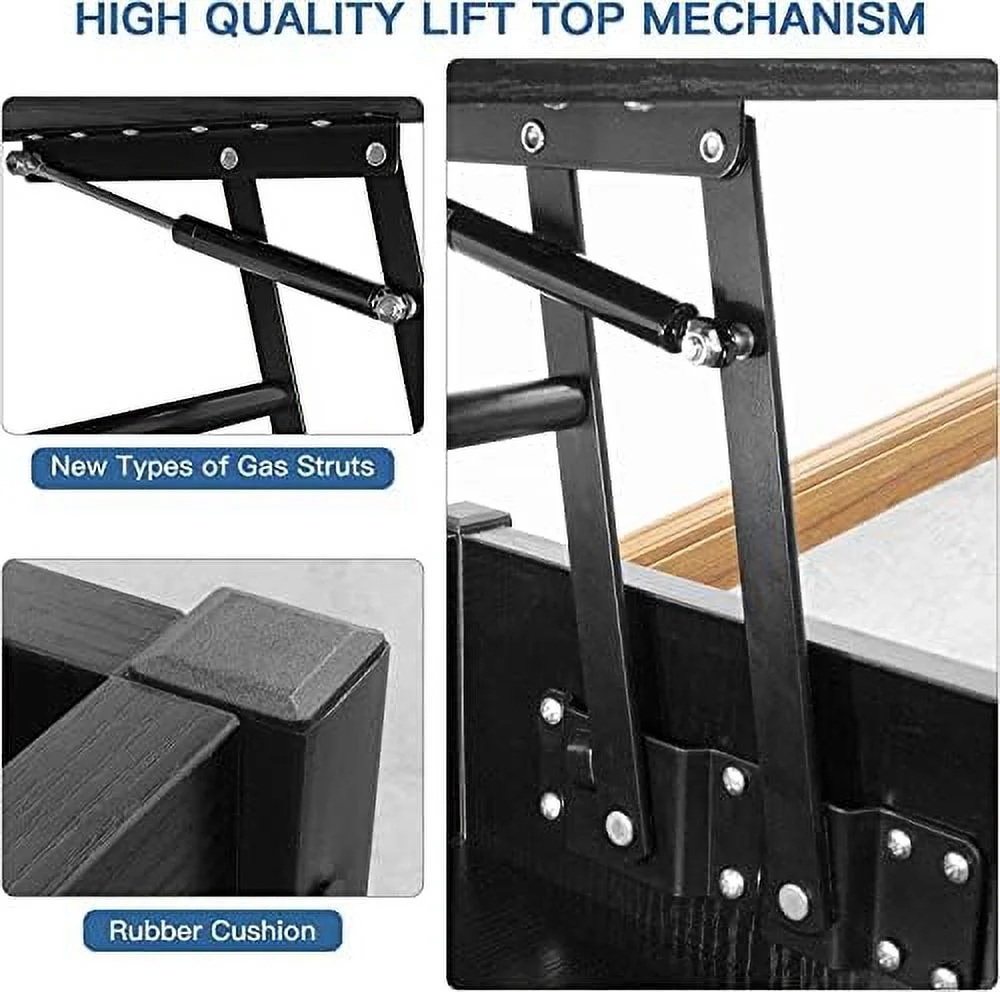 KHBIULIFE Lift Top Coffee Table 3 in 1 Multi- with Hidden Compartment and   Wood Lifting Center Table Convertible Coffee Table to Dining Table for