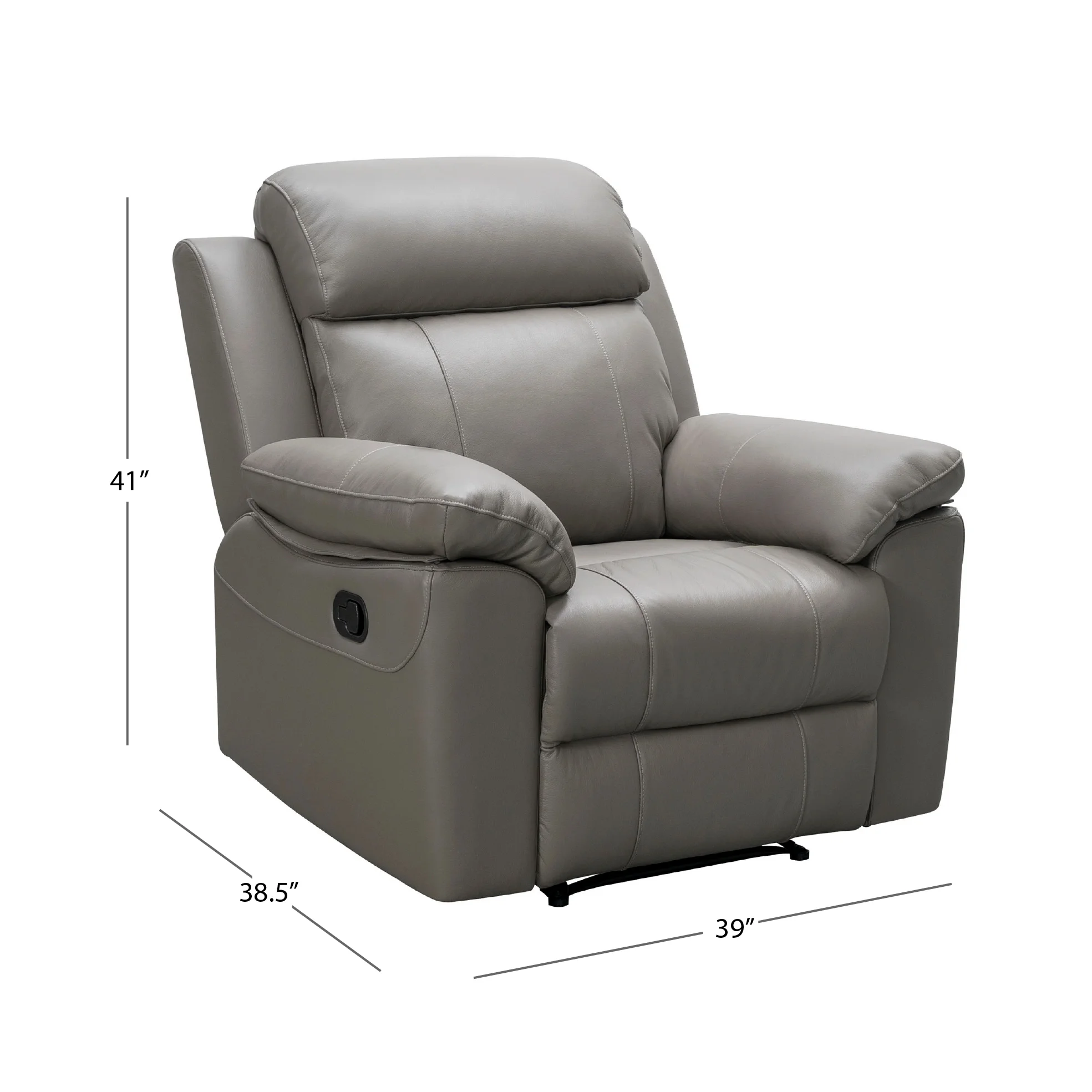 Devon & Claire Ryan Top Grain Leather Reclining Sofa Set, Gray