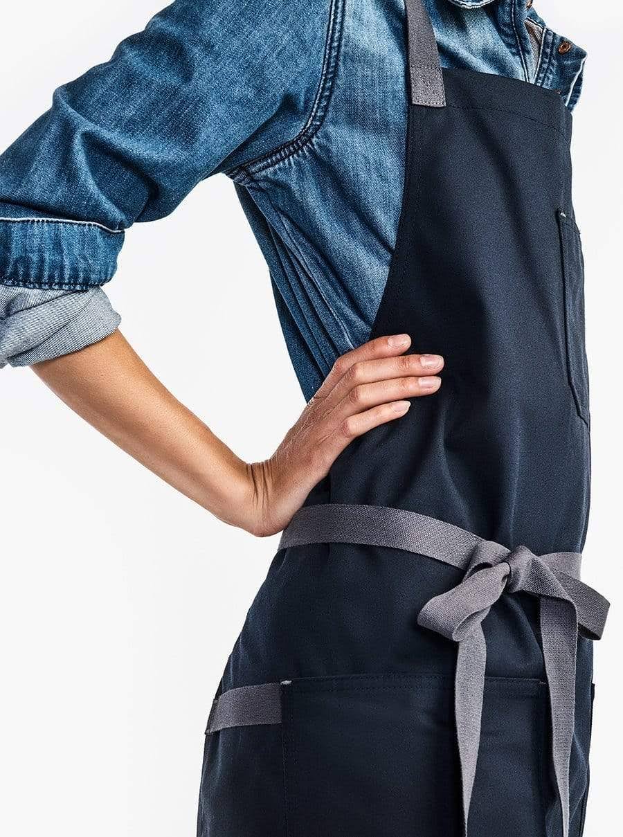 The All Day Crossback Apron - Midnight Blue