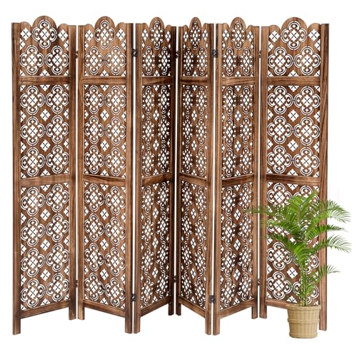 5.6FT Tall Room Divider,Japanese Room Divider 6 Panel Shoji Screen Room Dividers