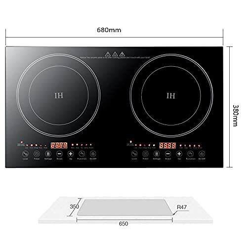 Portable Electric Induction Cooker And Ceramic-Cooker Cooktop Countertop Double Burner Setting Countertop Burner w/8 Gear Firepower