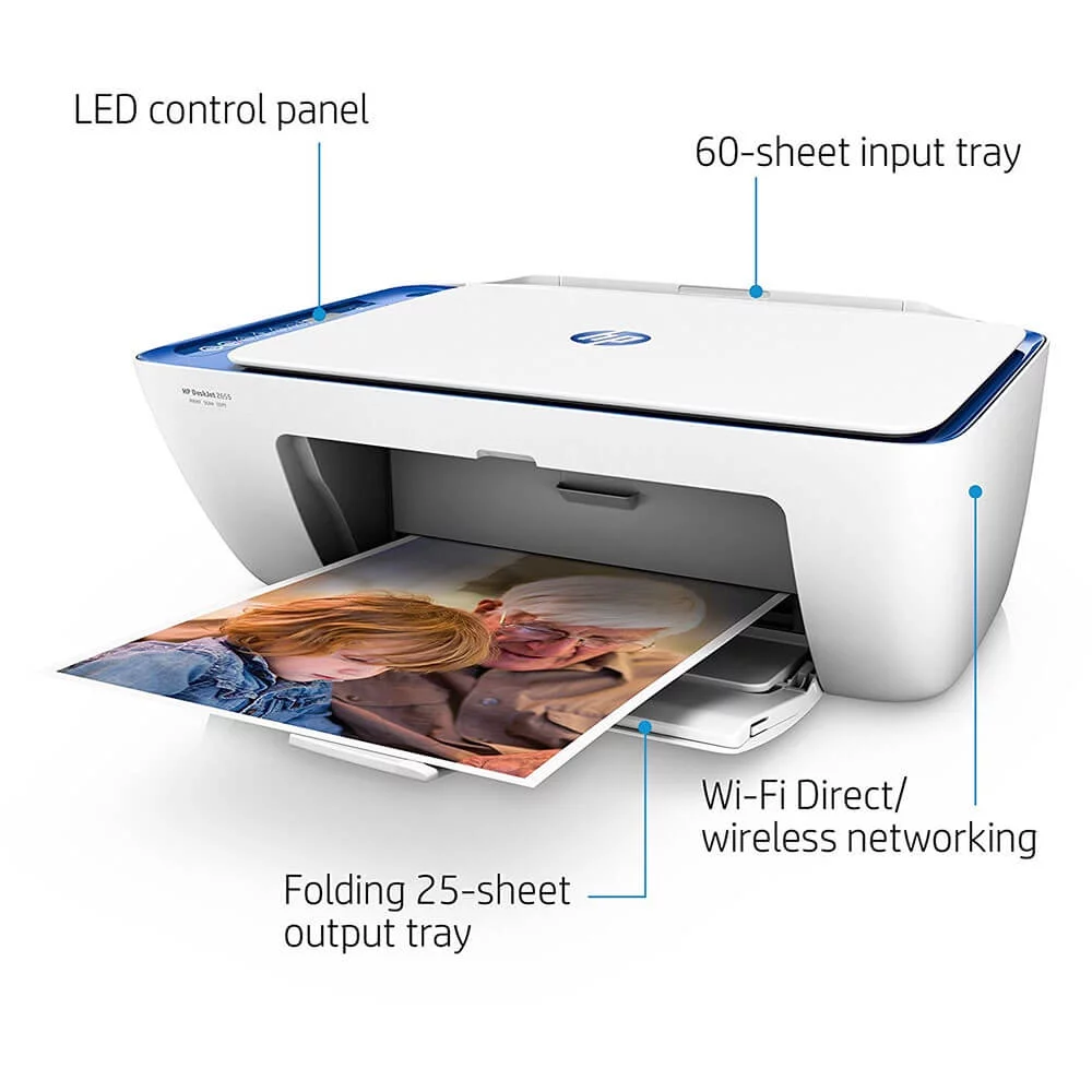 HP Deskjet 2655 Inkjet Multifunction Printer - Color - Copier/Printer/Scanner - 20 ppm Mono/16 ppm Color Print - 4800 x 1200 dpi Print