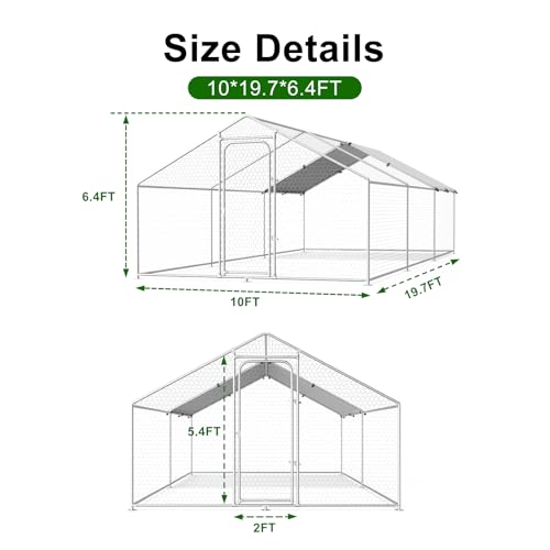 Large Metal Chicken Coop with Waterproof and UV-Resistant Cover