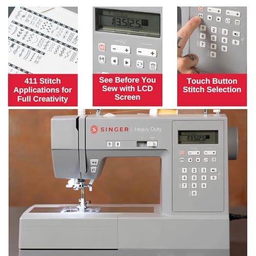 SINGER Heavy Duty 6620C Computerized Sewing Machine with Accessories | 215 Stitches, LCD Screen, Built-In Needle Threader | Easy Setup
