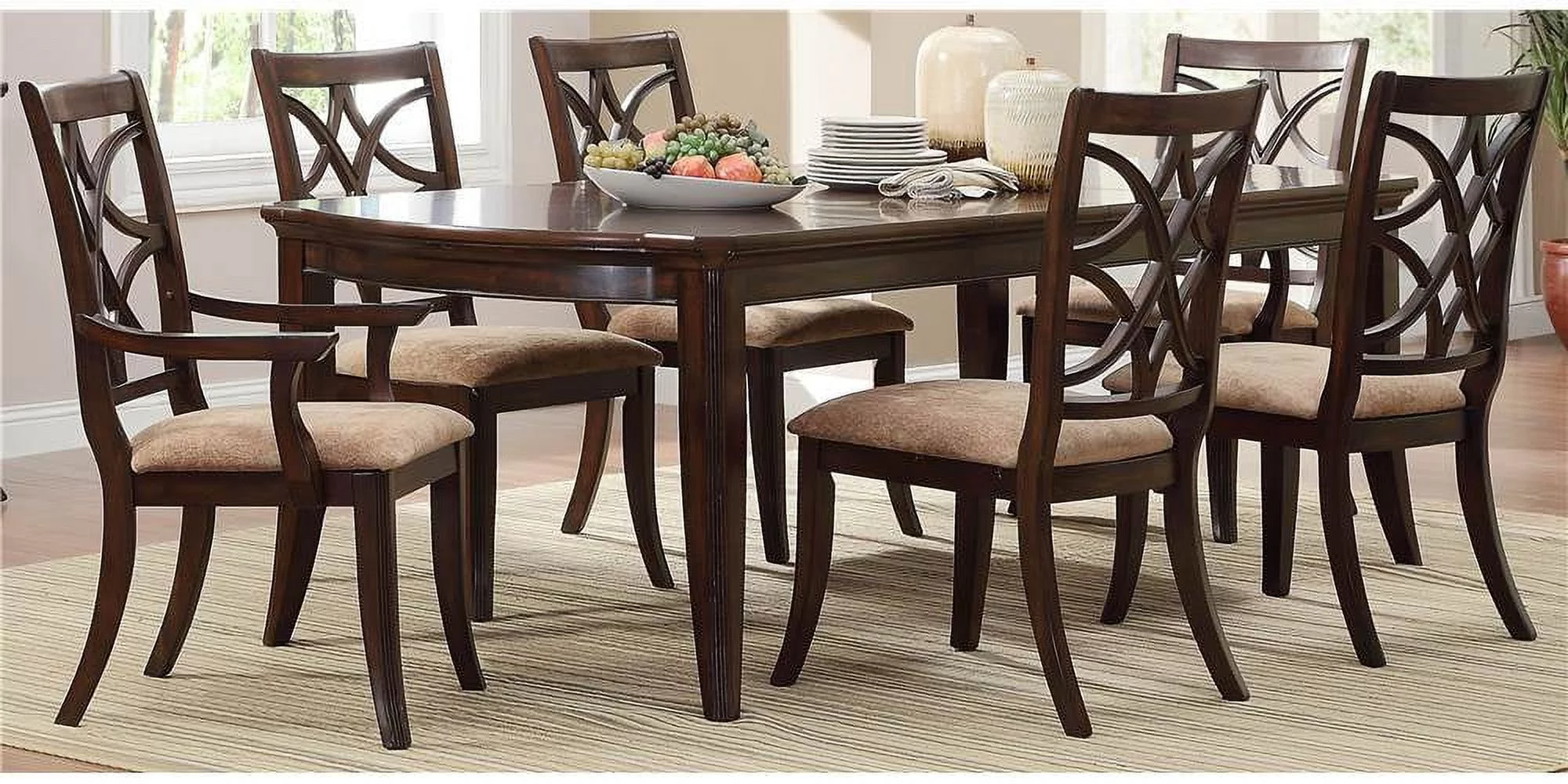 Home Elegance 2546-96 Keegan Dining Table Only in Rich Brown Cherry