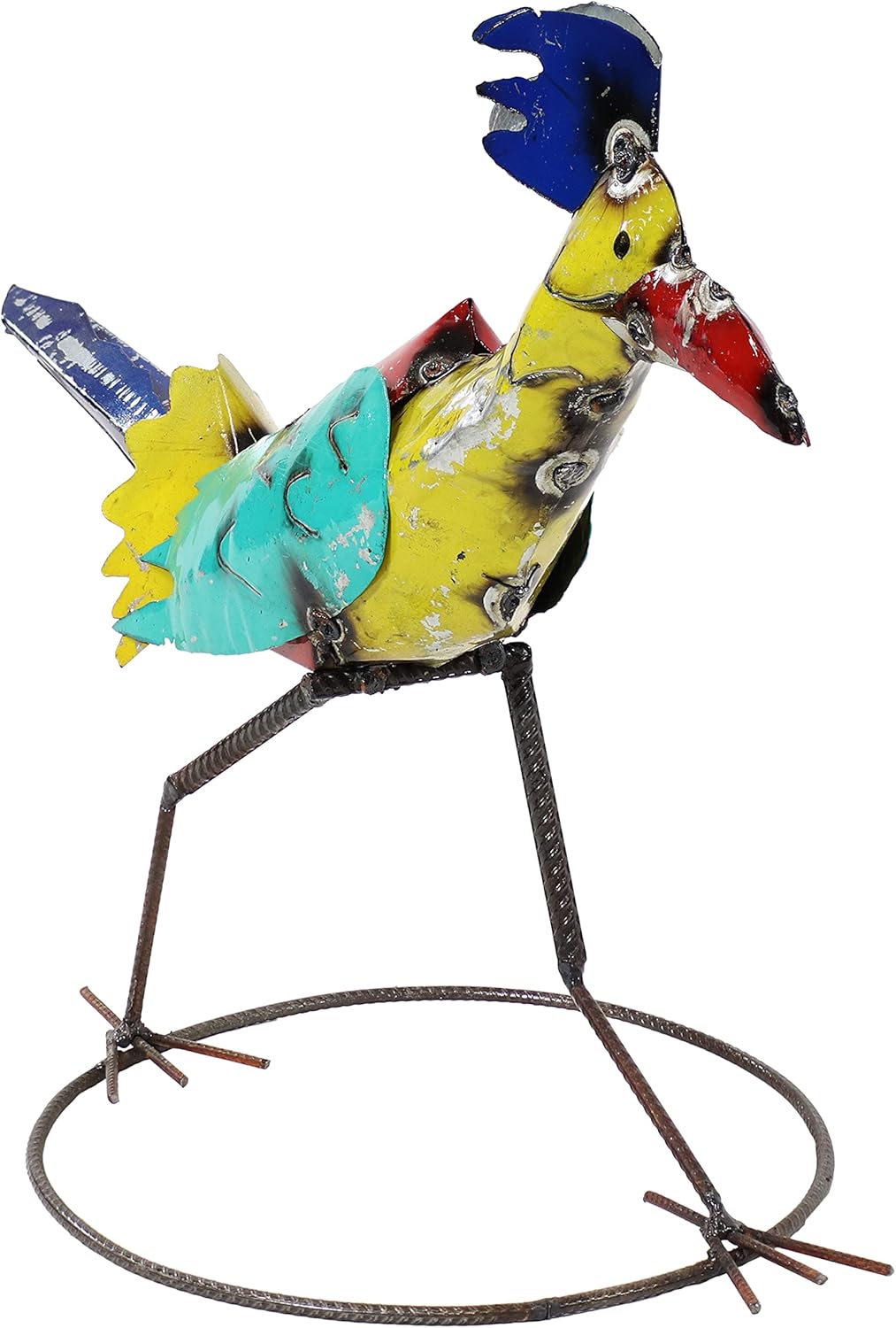 Sunnydaze Rustic Indoor/Outdoor Roadrunner Metal Art Statue - Hand-Painted Sculpture for Garden, Lawn, Landscape and Home