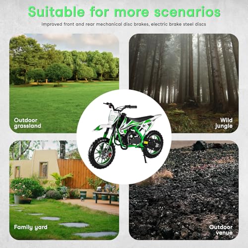 Mini Dirt Bike, 50 CC Gas Powered Mini Bike 2 Stroke, Off Road Motorcycle for Kids and Adult, Kids Dirt Bike with Front & Rear Disc Brakes
